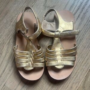 Bonpoint Golden metallic leather girls sandals 29. Very special. Good condition